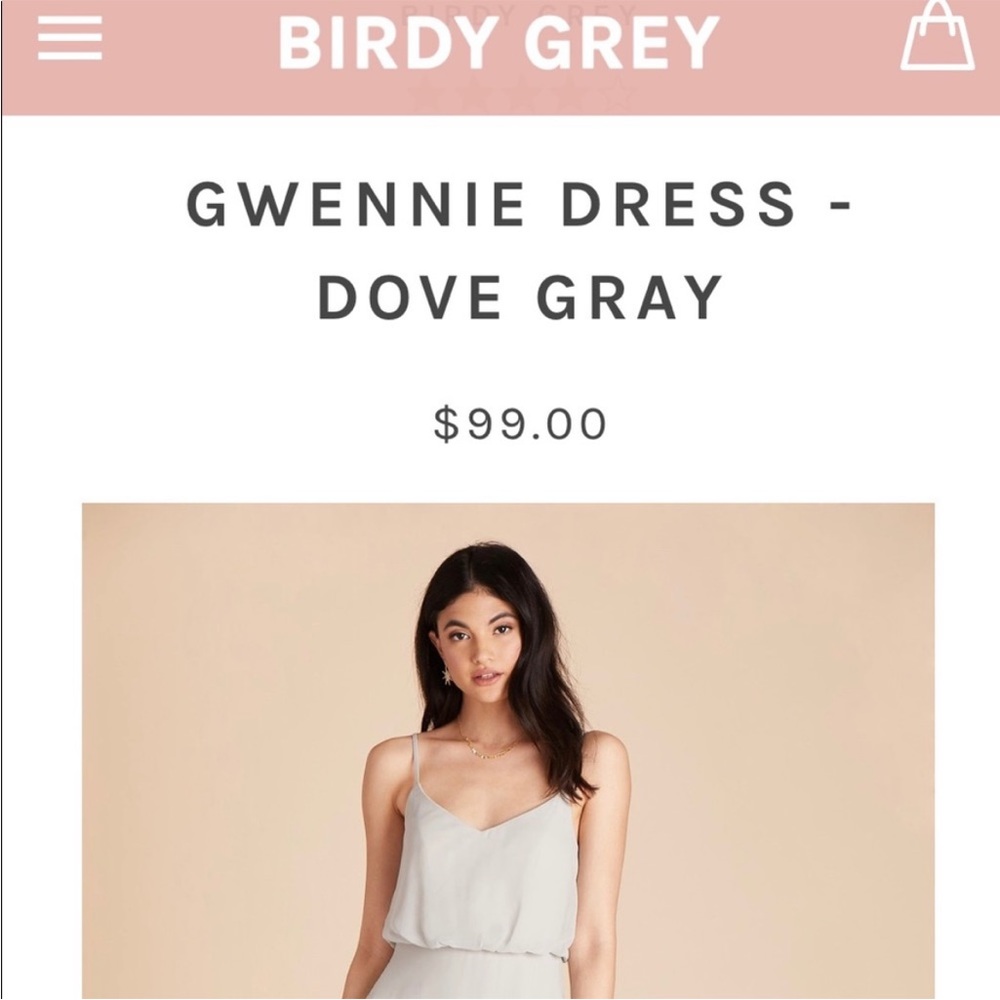 Birds Grey Dress. Unused. Medium.